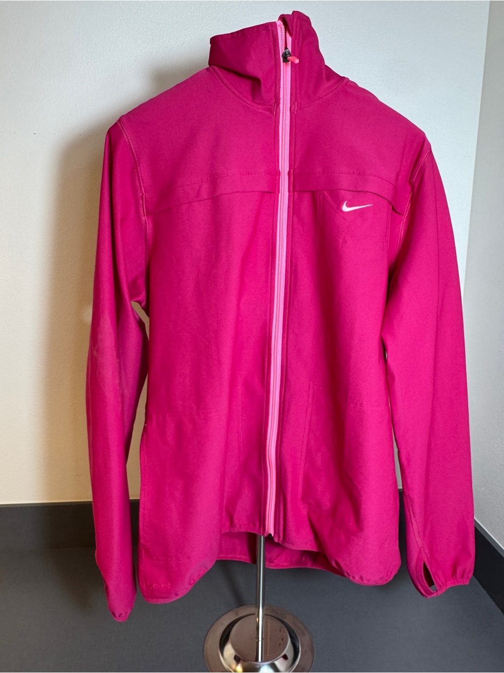 Nike Dri-FIT Full Zip Hooded Running Jacket Pink Women's XL